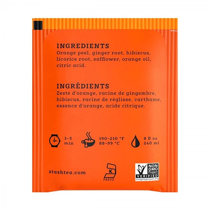 Te STASH Herbal Tea Sunny Orange Ginger Caffeine Free 18 Bolsitas 36 Gramos T2001 STASH