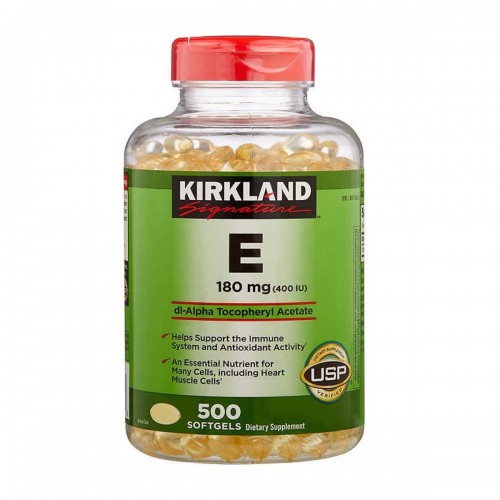 Vitamina E KIRKLAND 180 mg (400 IU) 500 Cápsulas blandas V3018 Kirkland Signature