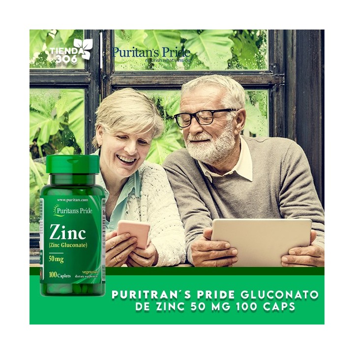 Puritans Pride Gluconato de Zinc 50 mg 100 Tabletas V3145 Puritan's Pride
