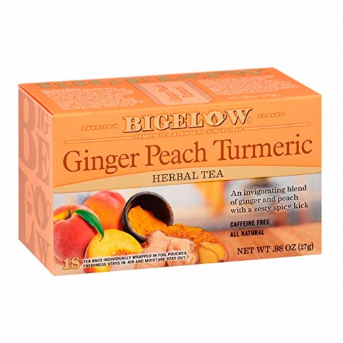 Bigelow Te Herbal Gengibre Durazno y Curcuma 18 Bolsitas 27g T2071 BIGELOW