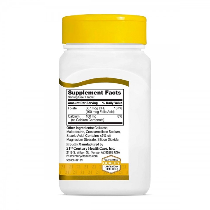 21 St Century Acido Folico 400 mcg 250 Tabletas V3164 21st Century