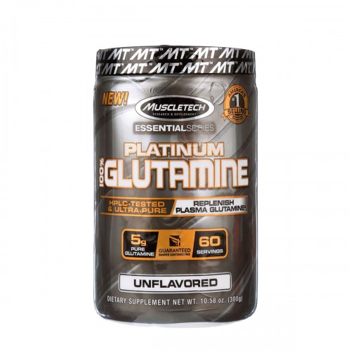 MuscleTech Platinum 100% Glutamina sin sabor 60 Servicios, 300g (10.58oz) V3354 MuscleTech