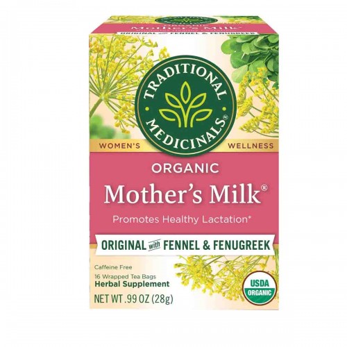 Traditional Medicinals Organic Té Herbal Mother´s Milk Promueve Lactancia de la Mujer, Libre de Cafeína 16 Bolsitas 99 oz (28...