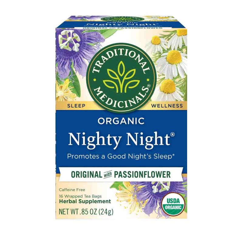 Traditional Medicinals Organic Té Herbal Nighty Night Promueve Buenas Noches de Sueño, libre de Cafeína 16 Bolsitas 85 oz (24... Traditional Medicinals Organic Té Herbal Nighty Night Promueve Buenas Noches de Sueño, libre de Cafeína 16 Bolsitas 85 oz (24...