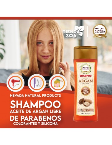 Nevada Shampoo Aceite de Argan Libre de Parabenos Colorantes y Silicona 420ML C1176 Nevada Natural Products