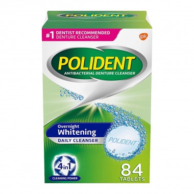 Polident Limpiador Diario Blanqueador Durante La Noche Frescura Triple Menta 120 Tabletas C1219 POLIDENT
