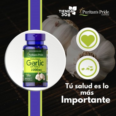 Puritans Pride Extracto de Ajo Garlic Oil Sin Olor de Liberación Rápida 1.000 mg 250 Capsulas Blandas V3041 Puritan's Pride