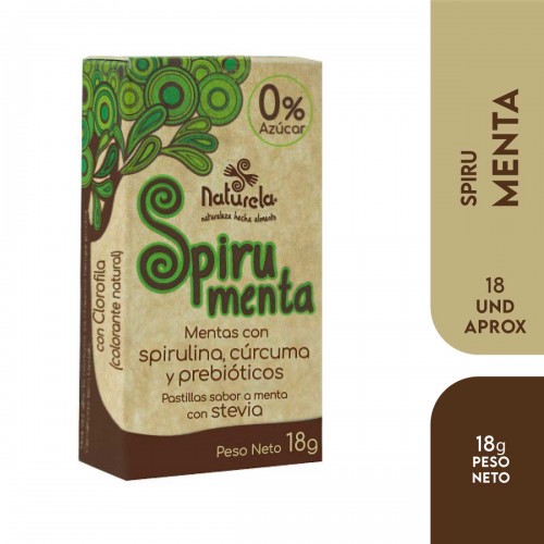 Naturela Spirumenta sin Azucar Spirulina+Curcuma 18g V3427 Naturela