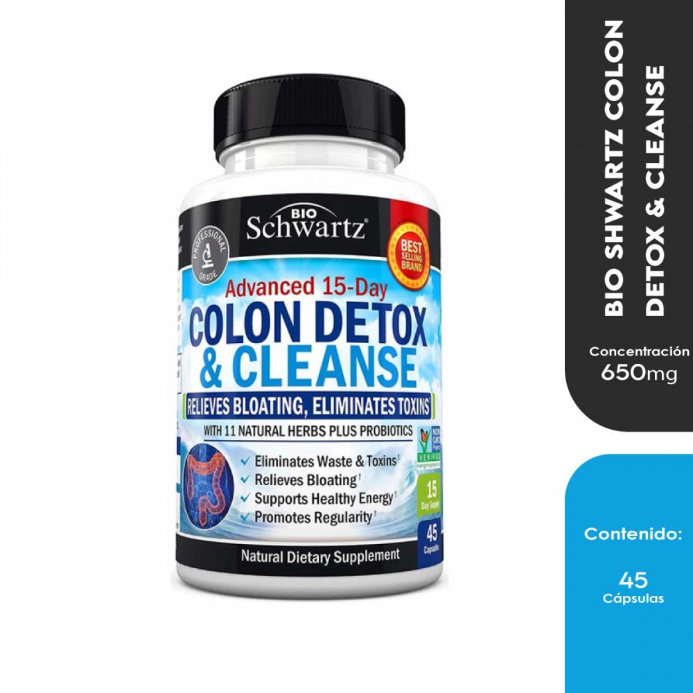 Colon Detox & Cleanser BioSchwartz Desintoxicante y Limpiador de Colon 45 Cápsulas Veganas V3030 BioSchwartz Colon Detox & Cleanser BioSchwartz Desintoxicante y Limpiador de Colon 45 Cápsulas Veganas V3030 BioSchwartz