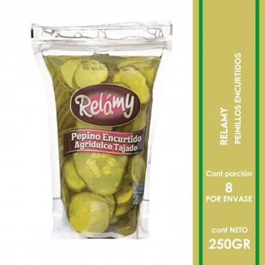 Relamy Pepino Encurtido Agridulce Tajado 250g D1294 Productos LA UNIDAD