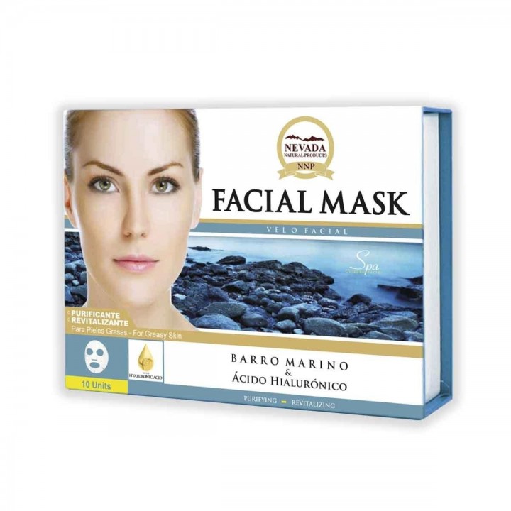 Nevada Velo Facial de Barro Marino y Ácido Hialurónico Caja 10 Unidades x 30 g C1077 Nevada Natural Products