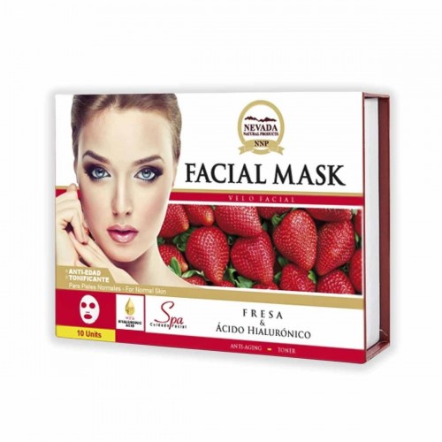 Nevada Velo Facial de Fresa y Ácido Hialurónico Caja 10 Unidades x 30 g C1079 Nevada Natural Products